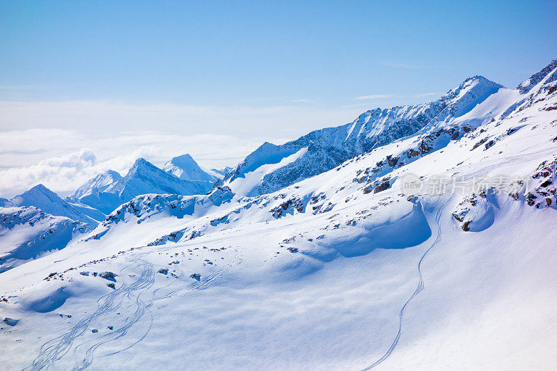 冬季滑雪胜地Hintertux, Tirol，奥地利